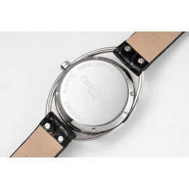 Chaumet 316 Refined Steel 33mm Dial Leather Strap Watch Black