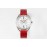 Chaumet 316 Refined Steel 33mm Dial Leather Strap Watch Red