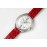 Chaumet 316 Refined Steel 33mm Dial Leather Strap Watch Red