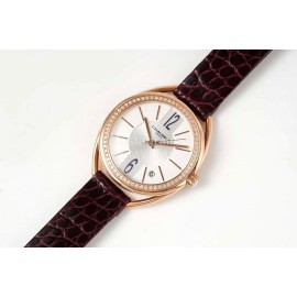 Chaumet 316 Refined Steel 33mm Dial Leather Strap Watch