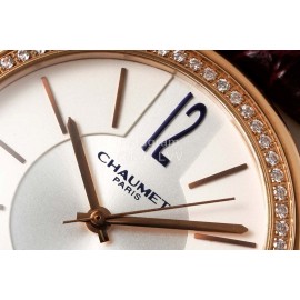 Chaumet 316 Refined Steel 33mm Dial Leather Strap Watch