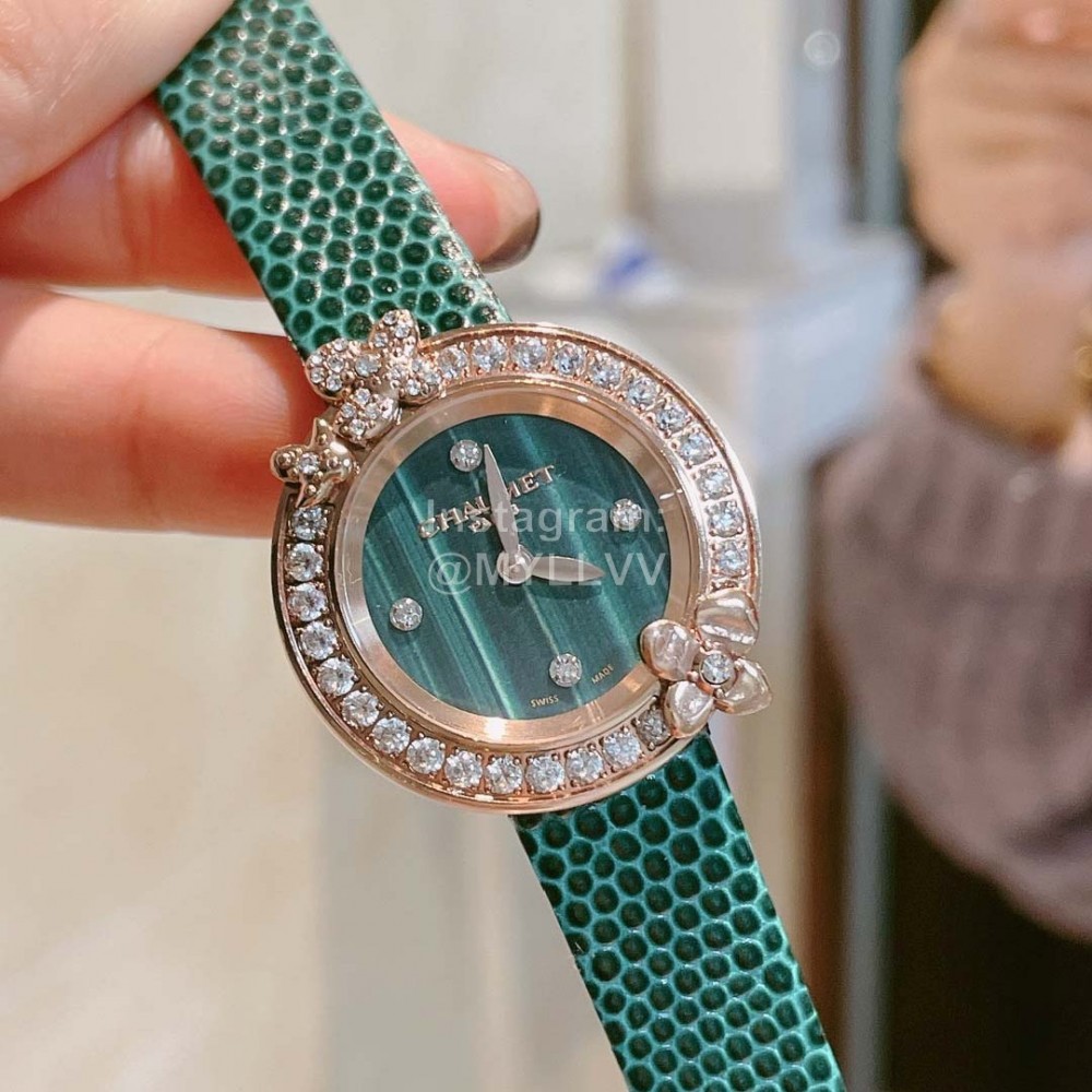 Chaumet Fashion Flower Dial Watch For Women Green