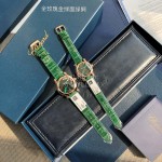 Chopard Happy Sport Leather Strap Watch Green