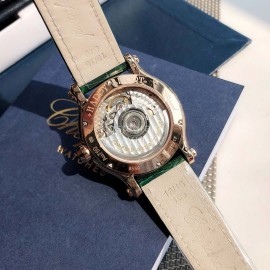 Chopard Happy Sport Leather Strap Watch Green