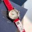 Chopard Happy Sport Leather Strap Watch Red