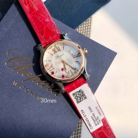 Chopard Happy Sport Red Leather Strap Watch