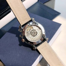 Chopard Happy Sport Leather Strap Watch Black