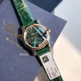 Chopard Happy Sport New Leather Strap Watch Green
