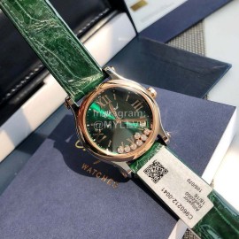 Chopard Happy Sport New Leather Strap Watch Green