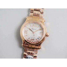 Chopard Steel Strap Happy Diamonds Watch For Women Gold