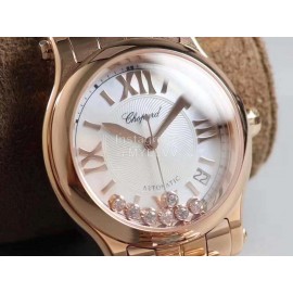 Chopard Steel Strap Happy Diamonds Watch For Women Gold