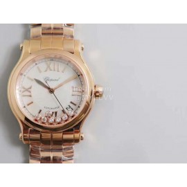 Chopard Steel Strap Happy Diamonds Watch For Women Gold