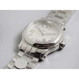 Chopard Steel Strap Happy Diamonds Watch For Women White