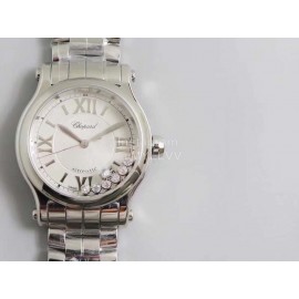 Chopard Steel Strap Happy Diamonds Watch For Women White