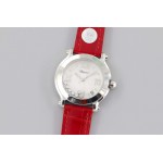 Chopard Fashion Leather Strap Happy Sport Watch Red