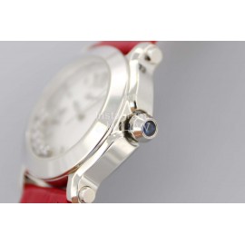 Chopard Fashion Leather Strap Happy Sport Watch Red