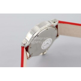 Chopard Fashion Leather Strap Happy Sport Watch Red