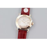 Chopard Fashion Red Leather Strap Happy Sport Watch 