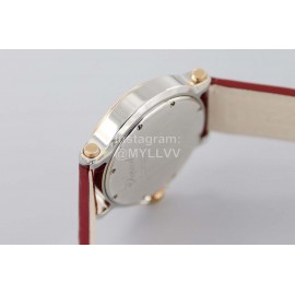 Chopard Fashion Red Leather Strap Happy Sport Watch 