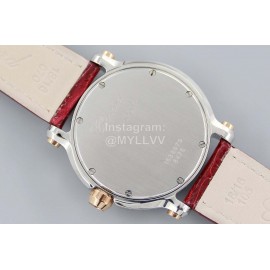 Chopard Fashion Red Leather Strap Happy Sport Watch 