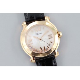 Chopard Fashion Black Leather Strap Happy Sport Watch 