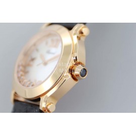 Chopard Fashion Black Leather Strap Happy Sport Watch 