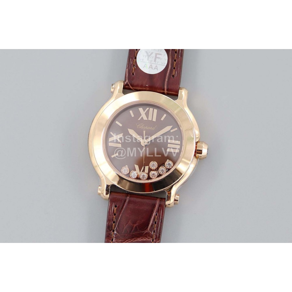 Chopard Fashion Leather Strap Happy Sport Watch 