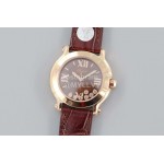 Chopard Fashion Leather Strap Happy Sport Watch 