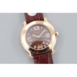 Chopard Fashion Leather Strap Happy Sport Watch 