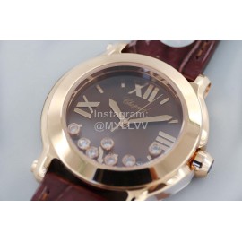 Chopard Fashion Leather Strap Happy Sport Watch 