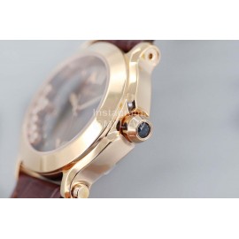 Chopard Fashion Leather Strap Happy Sport Watch 