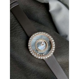 Chopard Blingbling Diamond Dial Leather Strap Watch