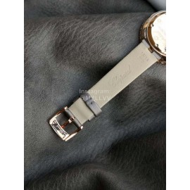 Chopard Blingbling Diamond Dial Leather Strap Watch