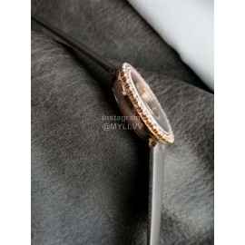 Chopard Blingbling Diamond Dial Leather Strap Watch