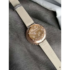 Chopard Blingbling Diamond Dial Leather Strap Watch