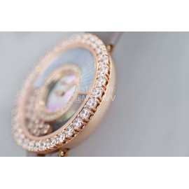 Chopard Blingbling Diamond 36mm Dial Leather Strap Watch 