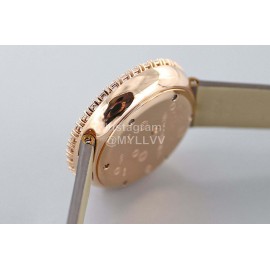 Chopard Blingbling Diamond 36mm Dial Leather Strap Watch 