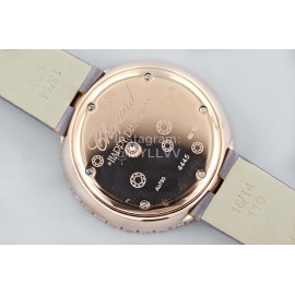 Chopard Blingbling Diamond 36mm Dial Leather Strap Watch 