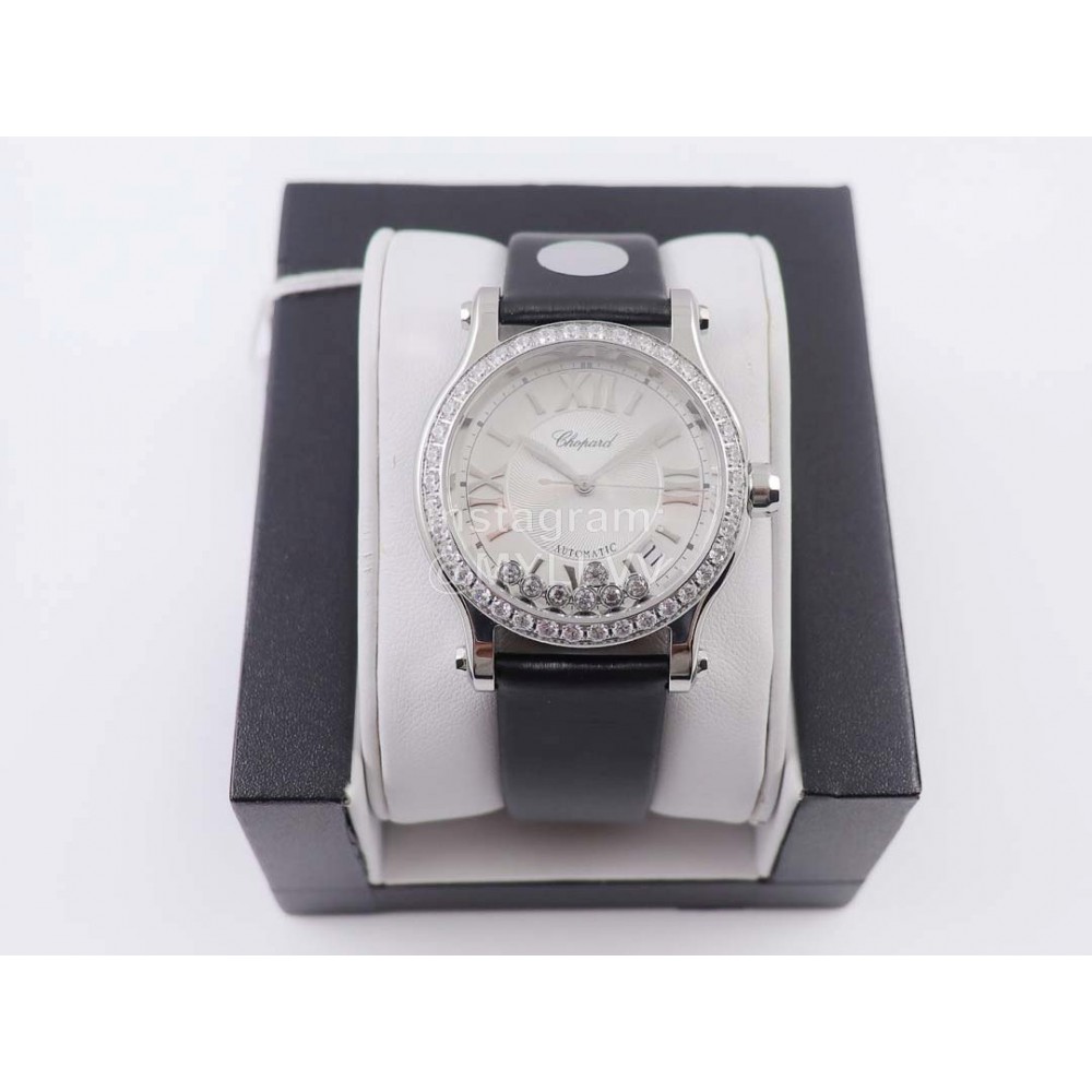 Chopard Black Silk Strap Roman Numeral Dial Watch