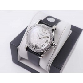 Chopard Black Silk Strap Roman Numeral Dial Watch