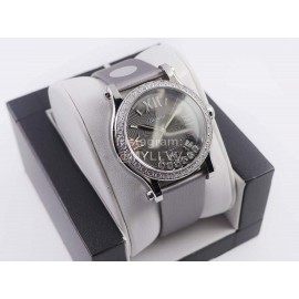 Chopard Gray Silk Strap Roman Numeral Dial Watch