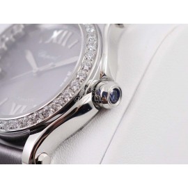 Chopard Gray Silk Strap Roman Numeral Dial Watch