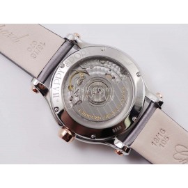 Chopard Gray Silk Strap Roman Numeral Dial Watch