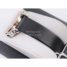 Chopard Silk Strap Roman Numeral Diamond Dial Watch Black