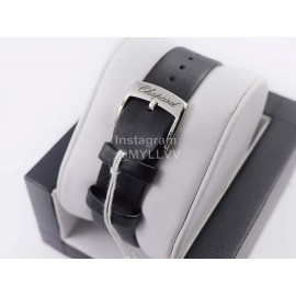 Chopard Silk Strap Roman Numeral Diamond Dial Watch Black