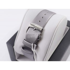 Chopard Silk Strap Roman Numeral Diamond Dial Watch Gray