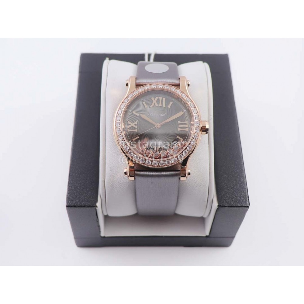 Chopard Silk Strap Roman Numeral Dial Watch