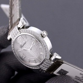 Chopard Impepiale Series Diamond Dial Leather Strap Watch