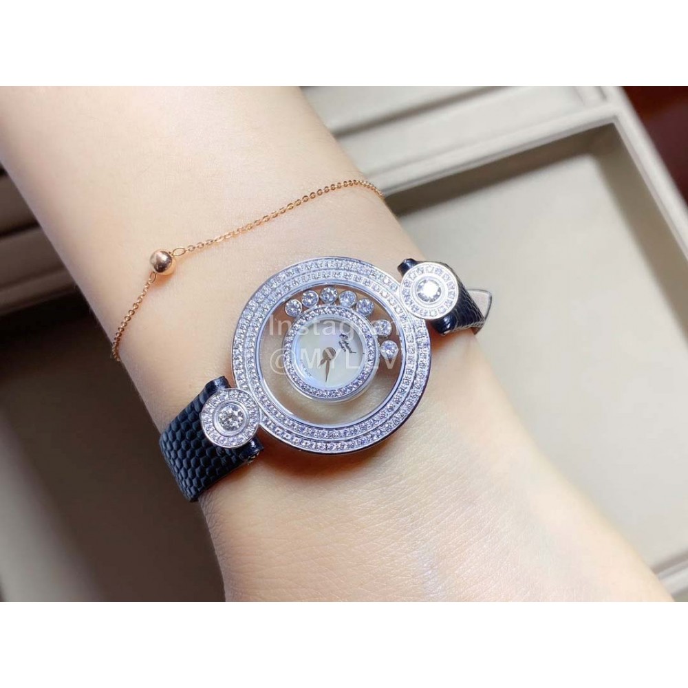 Chopard Happy Stort Sapphire Crystal Glass 28mm Dial Silver