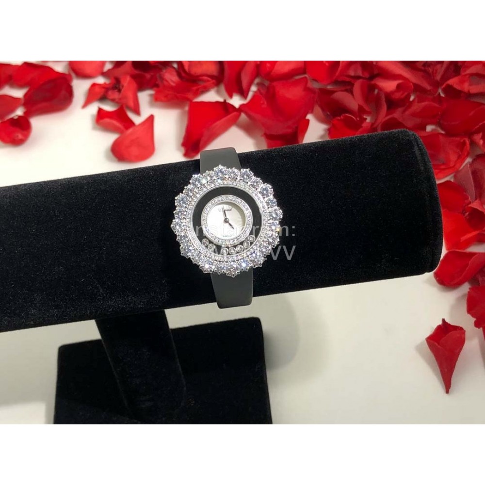 Chopard Happy Diamonds Series Maple Leaf Dial Watch Black